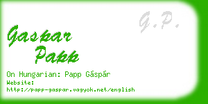 gaspar papp business card