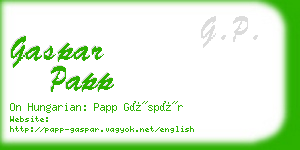 gaspar papp business card